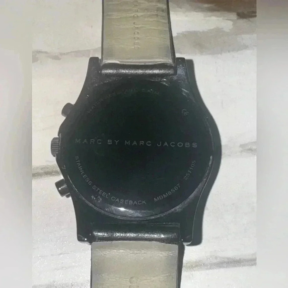 Marc By Marc Jacobs Black Leather Watch - Picture 5 of 10